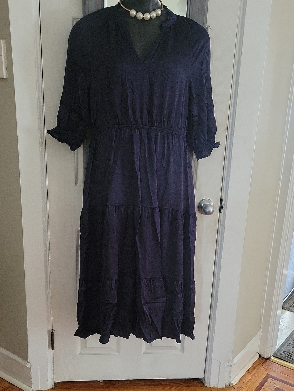 WHITE LABEL - Women’s Navy Tiered Midi Dress